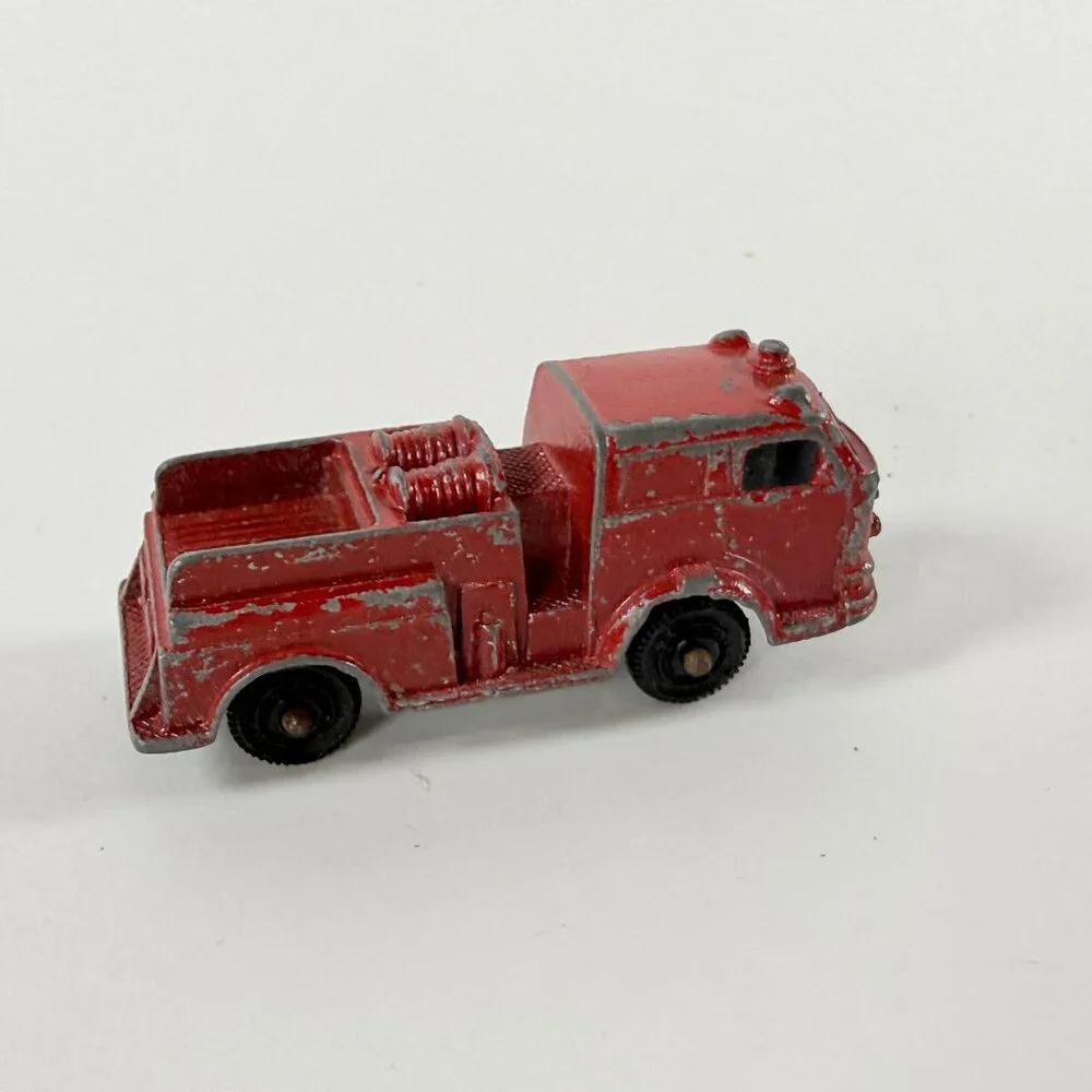 Vintage Tootsie Diecast Fire Truck Ford Wrecker & Hong Kong Road Roller 1960s